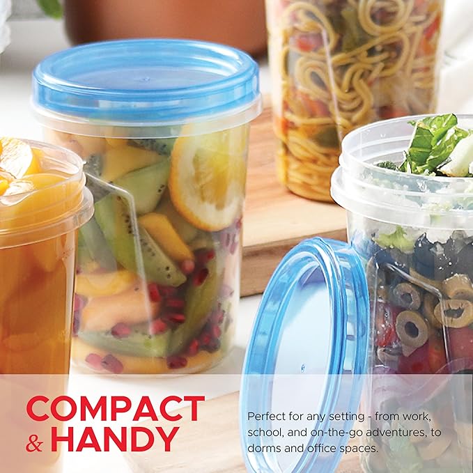 Tafura 10 Pack 32 Oz Freezer Storage Containers Leak-Proof - BPA Free Soup Containers with Lids - Reusable Freezer Containers for Food with Twist Top Lids - Ideal for Meal Prep, Leftovers & Pantry
