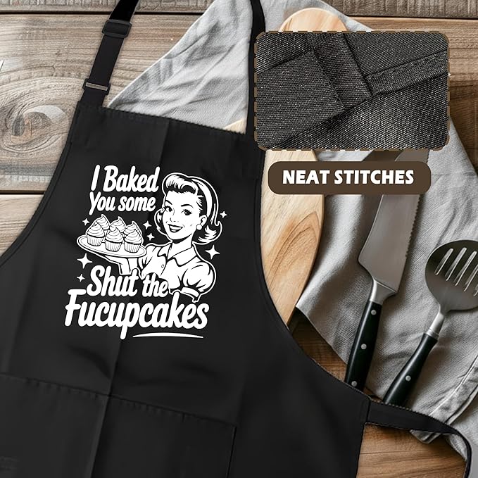 Funny Aprons for Women - Baking Gift for Women, Mothers Day Christmas Birthday Gifts, Perfect for Cooking, Bartending