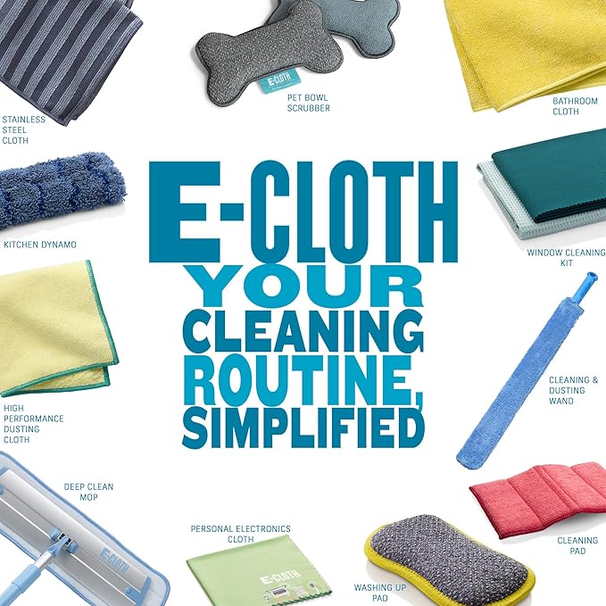 E-Cloth Kitchen Dynamo, Premium Microfiber Non-Scratch Kitchen Dish Scrubber Sponge, Ideal for Dish, Sink and Countertop Cleaning, 100 Wash Guarantee, Blue, 2 Pack