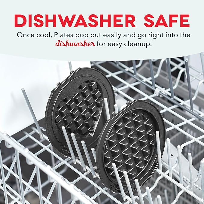 DASH Multimaker Mini System - Waffle Maker with Five 4” Removable Plates: Iron & Griddle, 3-in-1 Mini Waffle Maker for Kids and Families – Nonstick Surface, Just Add Batter (Red) (Pack of 4)