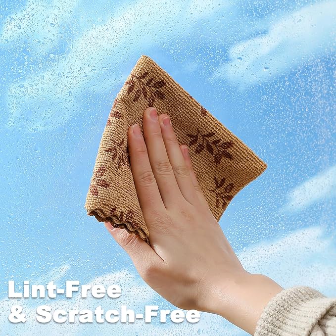 Microfiber Cleaning Cloth Roll,80 Pack Cleaning Towels,Lint Free Rags Paper Towels & Tear Away Reusable Towels,Washable Shop Rags Floral Wipe Cloth,Wash Cloths Dish Rags for Car Kitchen Window