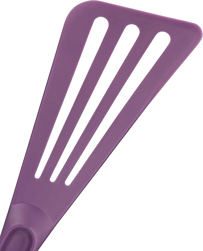 Matfer Bourgeat Exoglass® High Temperature Slotted Pelton Spatula/Turner, Purple