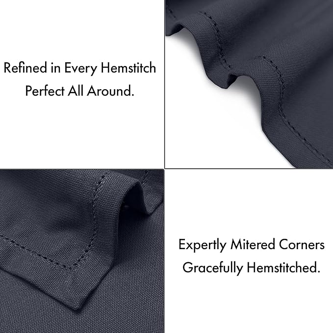 Ruvanti Cloth Napkins Set of 12, 100% Cotton High GSM 18x18 Inches, Hem Stitched Corners, Soft, Washable, Highly Durable & Absorbent, Perfect for Parties, Christmas, Thanksgiving Dinners – Ombre Blue