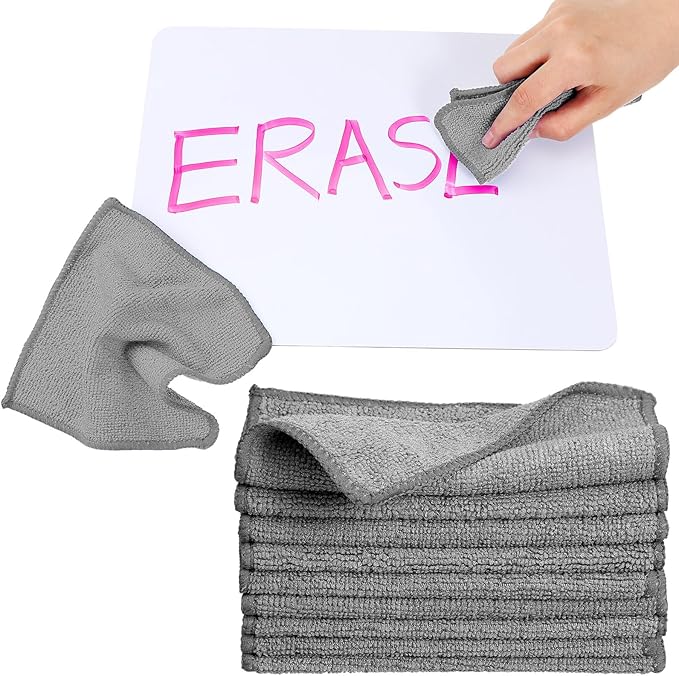 Tanlade Cleaning Cloth Dry Erase Cloth Cleaning Rags Reasonable Kitchen Towels Microfiber Towels Cars Wash(6 x 6 Inch,Gray,30 Pcs)