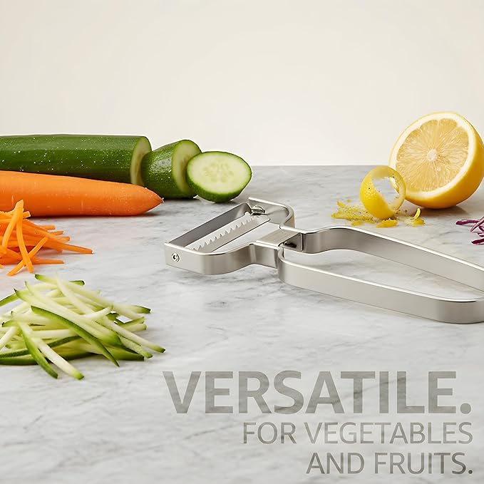 Lurch Julienne Stainless Steel Peeler – Ultrasonic Sharp Japanese Blade, Ergonomic Handle, Perfect for Fine Vegetable Strips & Decoration, Made to last & Durable