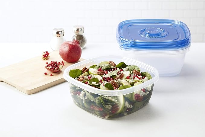 Glad GladWare XL Square Food Storage Containers with Lock Tight Lids, Family Size No BPA Plastic Containers for Leftovers and Meal Prep, Reusable Dishwasher Safe, 104 Oz, 3 Count - 3 Pack