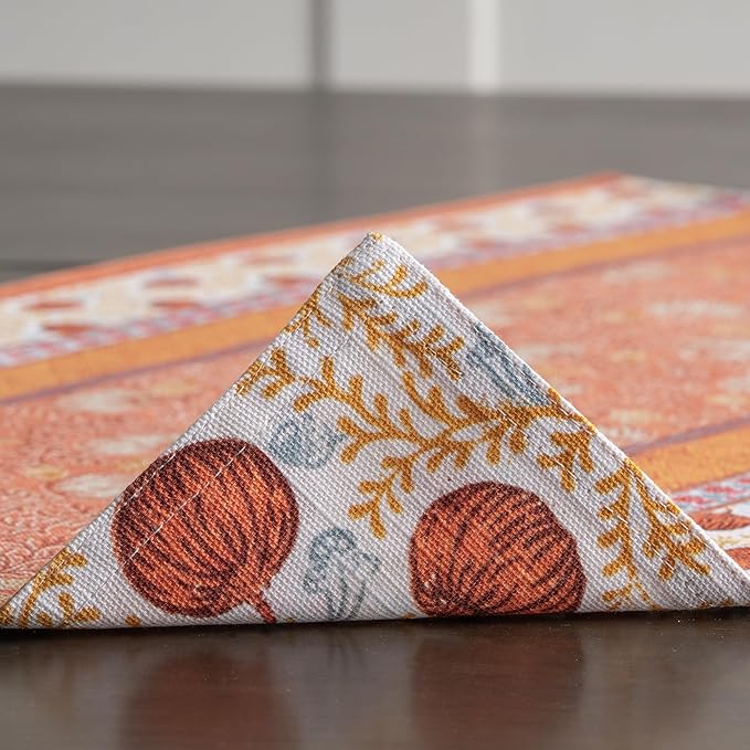 Maison d' Hermine Placemats Set of 4 100% Cotton Washable Cloth Place Mats, Reusable Table Mats for Thanksgiving Christmas Decorations Kitchen Dining Party Wedding (Harvest Festival, 13" x 19")