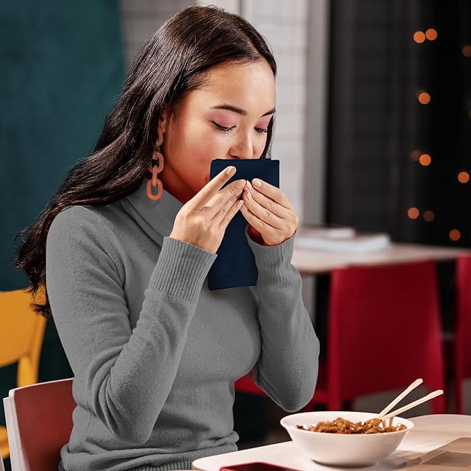 Utopia Kitchen Navy Blue Cloth Napkins [12 Pack, 18x18 Inch] Absorbent Cotton Blend Washable and Reusable for Dinner, Restaurant, Lunch, Wedding and Hotel
