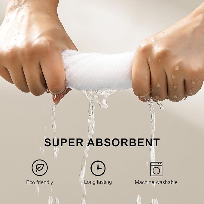 joybest Cotton Kitchen Towels, 4-Pack Waffle Weave Ultra Soft Absorbent Dish Towels Quick Drying Dish Cloths, 18 in x 28 in, White