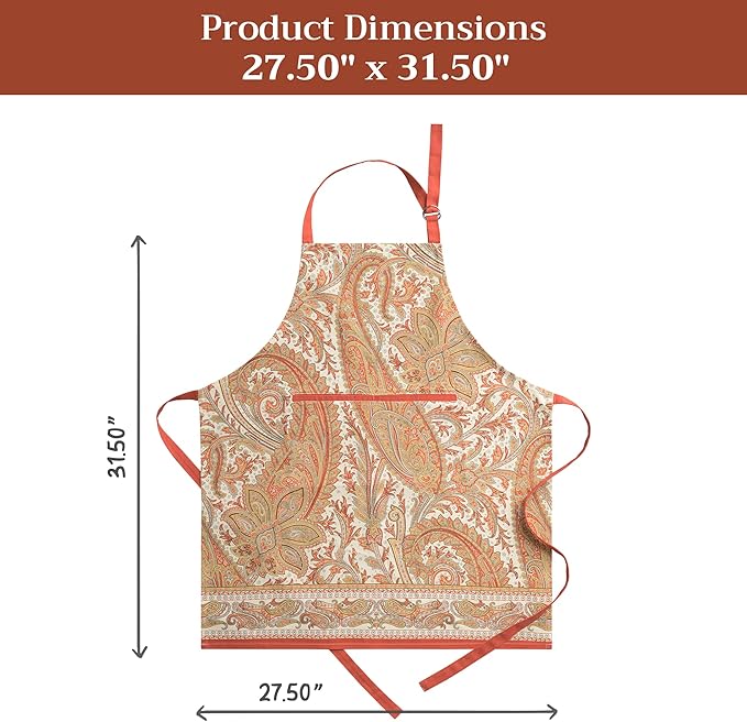 Maison d' Hermine 100% Cotton Apron for women with Pocket Kitchen Chef Apron for Men Cooking Mothers Day Gifts