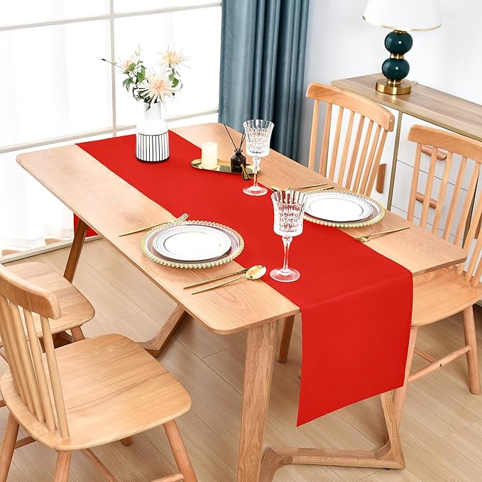 Farmhouse Red Table Runner Dining Table Runners 90 Inches Long Coffee Table Runner for Dresser Living Room Bedroom Holiday Party Banquet 12X90 Inch