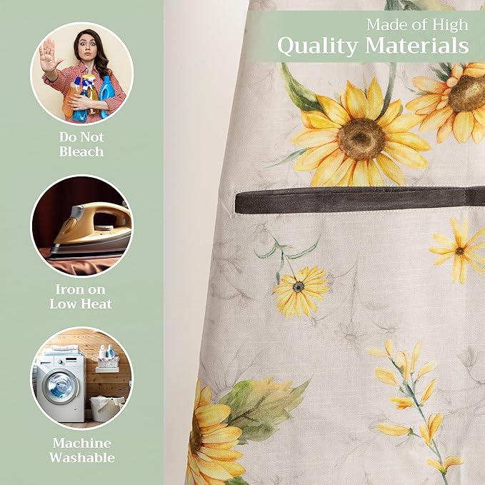 Maison d' Hermine 100% Cotton Apron for women with Pocket Kitchen Chef Apron for Men Cooking Mothers Day Gifts