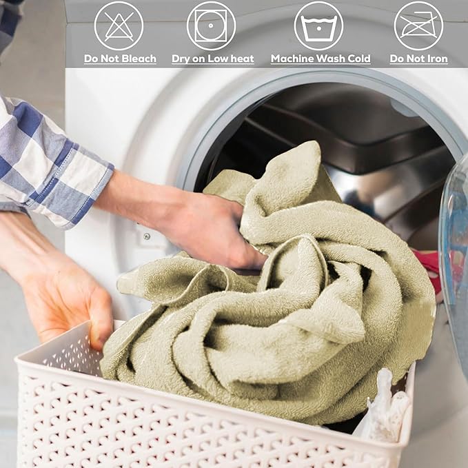 GOLD TEXTILES Premium Bath Towels Set (Pack of 4,27 x 54) 100% Ring-Spun Cotton Bathroom Towels for Hotel, Spa, Soft and Absorbent (27 x 54, Sand - 4 Pcs)