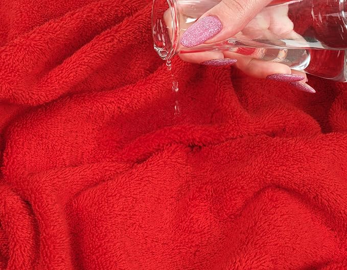 American Soft Linen Premium 3 Piece Towel Set, 1 Bath Towel 1 Hand Towel 1 Washcloth, 600 GSM 100% Cotton Turkish Towels for Bathroom, Red Towel Set