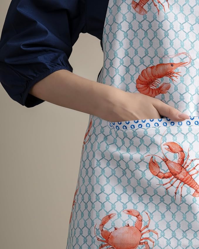 Maison d' Hermine 100% Cotton Apron for women with Pocket Kitchen Chef Apron for Men Cooking Mothers Day Gifts