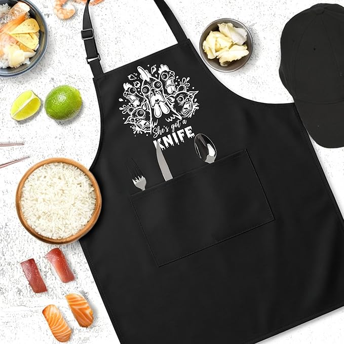 Funny Apron For Women Men Cooking Baking BBQ Grill Chef Waterproof Aprons Birthday Valentine's Gifts For Mom Dad Wife