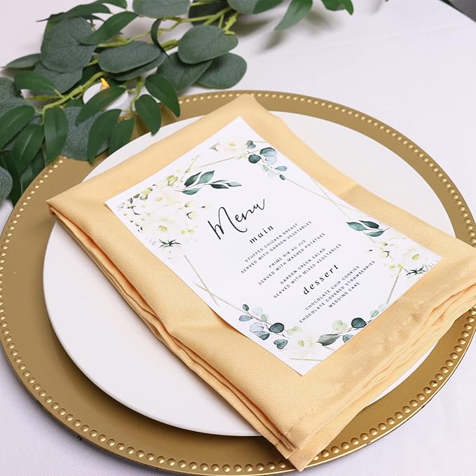 Your Chair Covers - 10 Pack 20 Inch Peach Cloth Polyester Napkins – Washable Dinner Fabric Napkins with Hemmed Edges for Weddings, Restaurants & Special Events