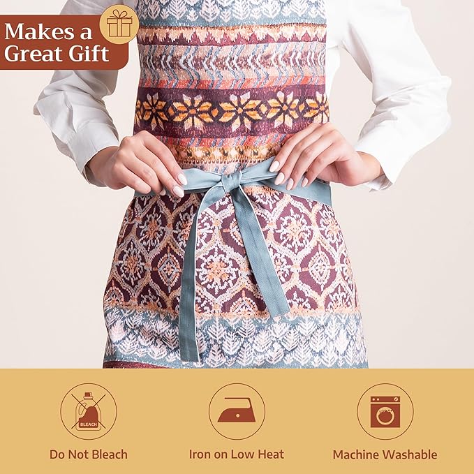 Maison d' Hermine 100% Cotton Apron for women with Pocket Kitchen Chef Apron for Men Cooking Mothers Day Gifts