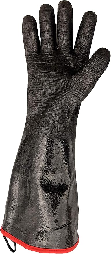 Oil Shield 18" High Heat Neoprene Glove, Fryer Filtration Glove, 450 Degree Temp Rating, Cotton Liner, Food Service Safety (Size Large)