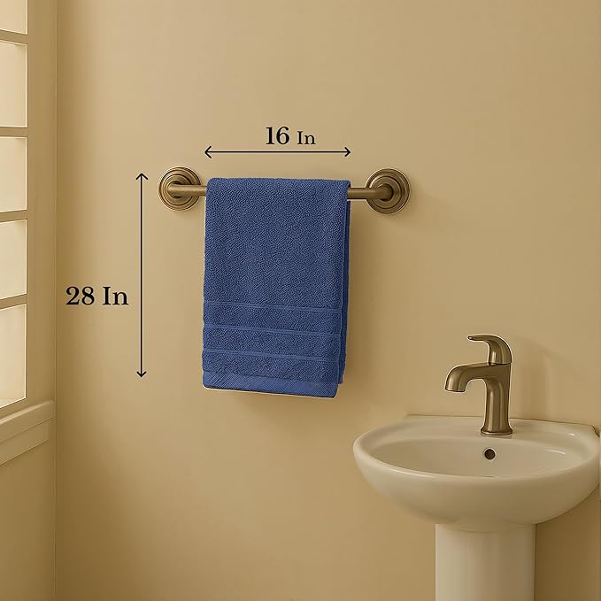 Casa Platino Hand Towels for Bathroom - 4 Pack (16"x28") - 100% Cotton Hand & Face Towels - Durable, Lightweight & Quick Dry - Affordable Bathroom Hand Towel, Everyday Essential for Dorm Rooms - Navy