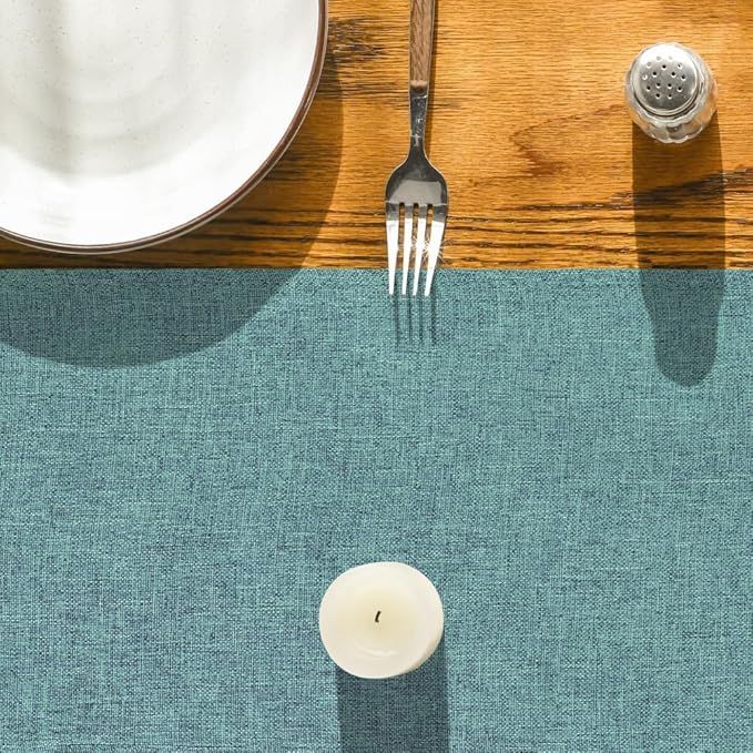 Artoid Mode Turquoise Aqua Table Runner, Seasonal Summer Washable Kitchen Dining Table Decoration for Home Party Decor 13x120 Inch