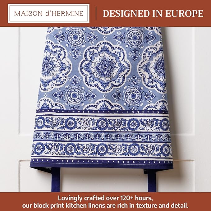Maison d' Hermine 100% Cotton Apron for women with Pocket Kitchen Chef Apron for Men Cooking Mothers Day Gifts