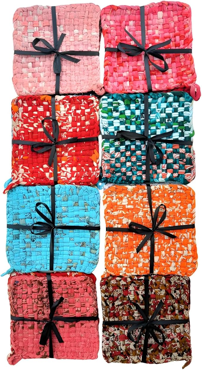 Quilted Cotton Potholders – Reversible - Heat Resistant - Hot Pads – patchwork kitchen décor - Set of 2