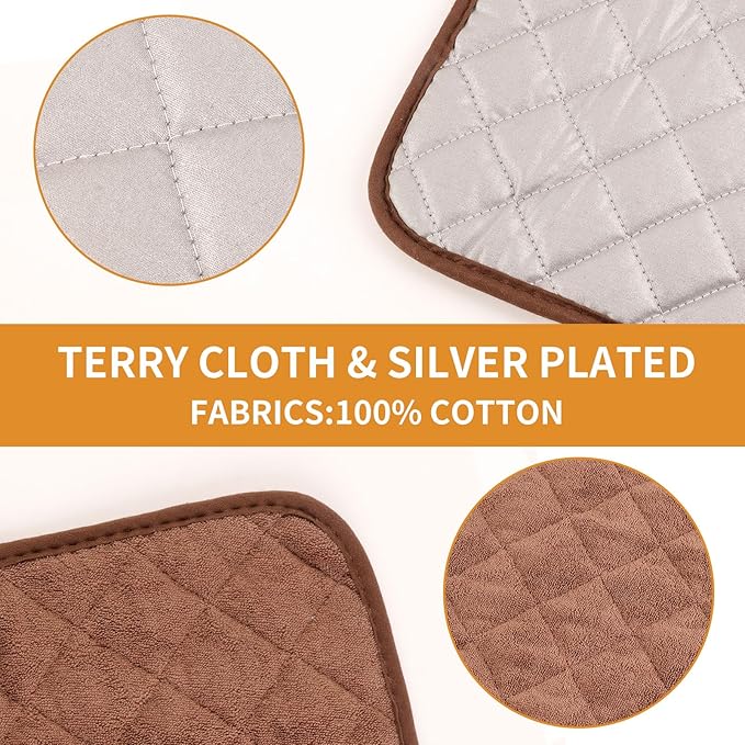 5 Pack Pot Holders for Kitchen Easy-Care Cotton Machine Washable hot Pads for Kitchen for Cooking and Baking Oven Brown