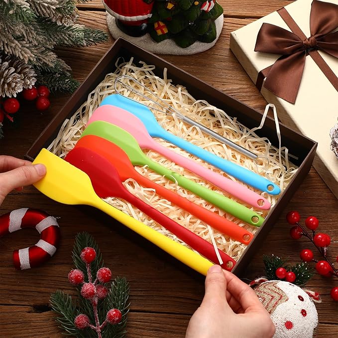Baderke 24 Set Small Wire Whisk and Silicone Spatula Set Bulk for Cooking 7 Inch Mini Whisks Spatula Non Stick Flexible Kitchen Baking Tool Cookware for Cooking Party Favors Gift Supplies