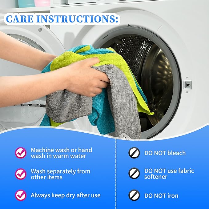 FIXSMITH Shop Towels-800 Pack, Multi-Functional Shop Rags, 12 x 16 in Microfiber Cleaning Cloth, Highly Absorbent Cleaning Rags, Cleaning Towels for Car Kitchen Home Office