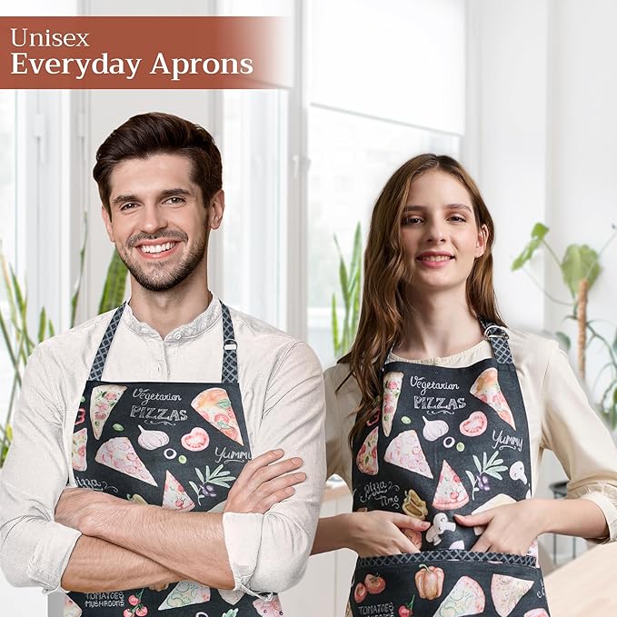 Maison d' Hermine 100% Cotton Apron for women with Pocket Kitchen Chef Apron for Men Cooking Mothers Day Gifts