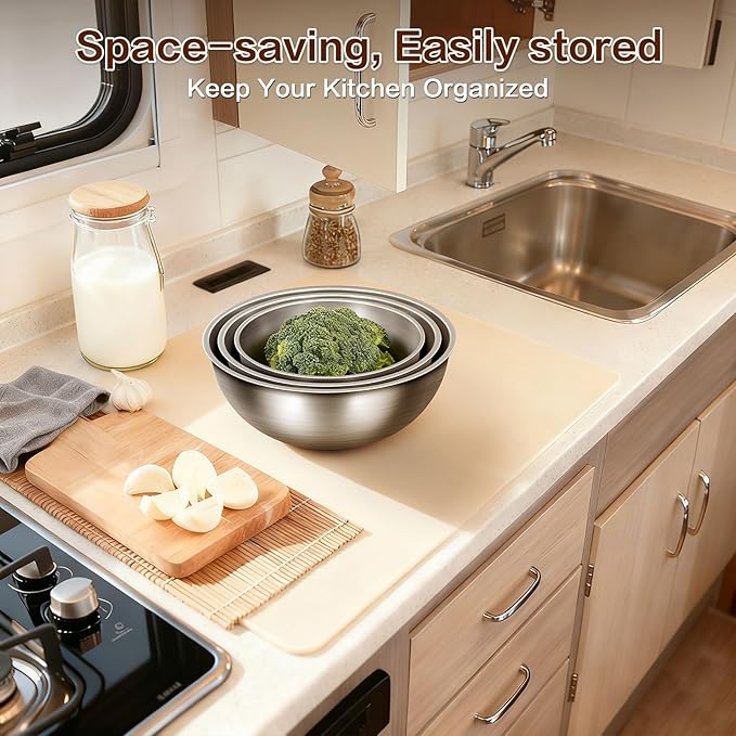 Gronivex Stainless Steel Mixing Bowls Set, Food Grade 304, Dishwasher Safe & Stackable for Baking, Tossing Salads, and Meal Prep for Your Kitchen (3 pack-1.45,2.22,3.38qt, no lid)