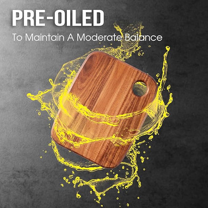 Wood Cutting Boards for Kitchen,JAMES.F Acacia Wooden Heavy Duty Cutting Board, Chopping Serving Boards with Hanging Hole for Meat Bread or Vegetables
