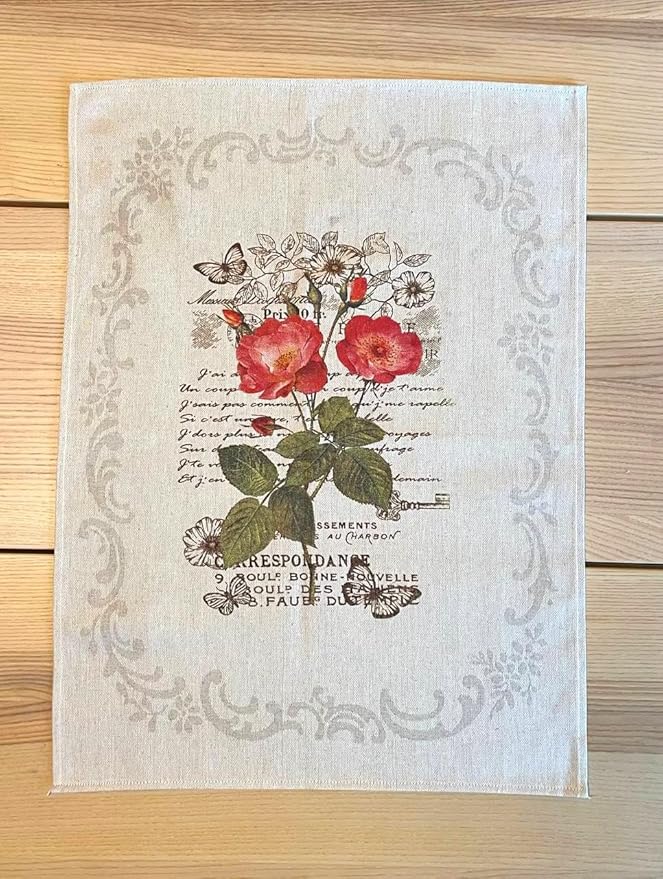 Grand Duchy - Fine Linen Kitchen Tea Towels - Set of 3 - Linen Cotton Blend - Soft, Useful, Beautiful for Kitchen, Dining, Cooking - 23'' x 17.5'' - Make A House A Home - Made in Europe