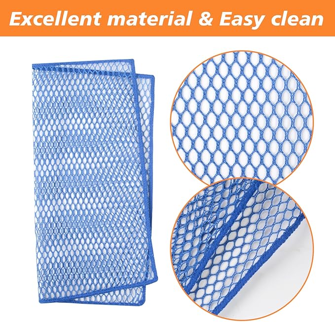 SUNLAND Netted Dish Cloths for Washing Dishes No Odor Dishes Scrubber for Kitchen-Fast Drying and Easy to Clean Mesh Dish Cloth 6 Pack 12Inch x12Inch Blue