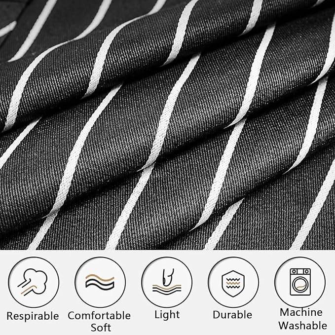 2Pack Adjustable Kitchen Apron for Women Men with 2 Pockets，Cotton-Polyester Blend Bib Aprons for Cooking,Baking