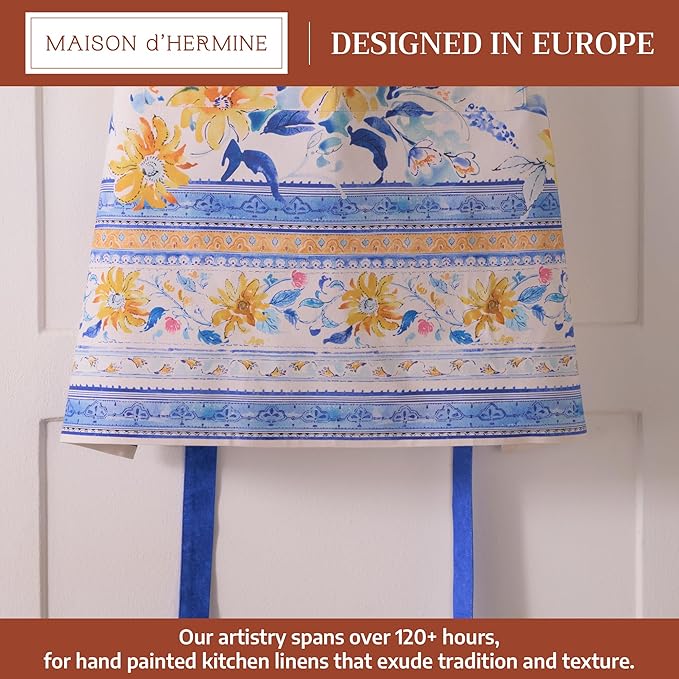 Maison d' Hermine 100% Cotton Apron for women with Pocket Kitchen Chef Apron for Men Cooking Mothers Day Gifts