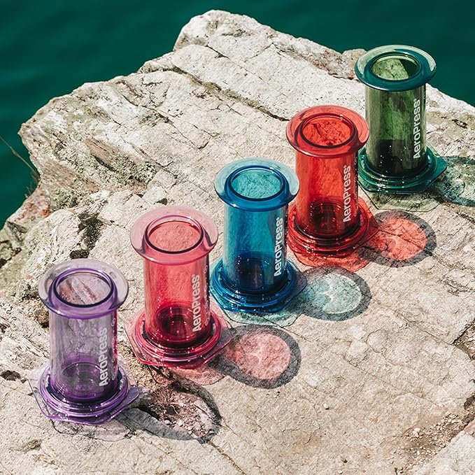 AeroPress Clear Green Coffee Press - All-in-One French Press, Pour-Over & Espresso Style Manual Brewer, 2 Min Brew for Less Bitterness, More Flavor, Small Portable Coffee Maker, Travel & Camping