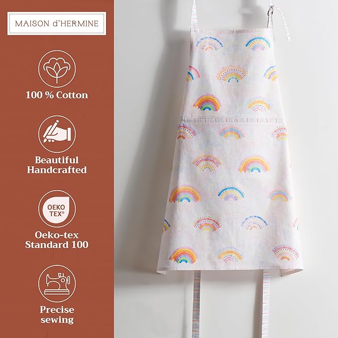 Maison d' Hermine 100% Cotton Apron for women with Pocket Kitchen Chef Apron for Men Cooking Mothers Day Gifts