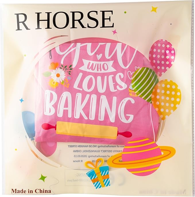 R HORSE 2Pcs Adults Kids Matching Apron Set Mommy and Me Adjustable Kitchen Apron with 2 Pockets Parent and Child Matching Gift for Mother's Day Women Kid Cooking Baking Painting Training