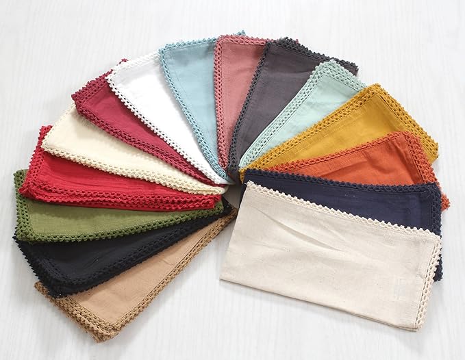 ACCENTHOME Olive Green Cloth Napkins Set of 6 18x18 inch Cotton Dinner Napkins - Washable Soft Premium Hotel Quality Reusable Napkins Perfect Table Napkins for Family Dinners, Weddings & Everyday Use