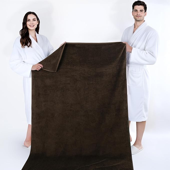 Cotton Paradise 100% Cotton 40x80 Oversized Bath Sheet, Extra Large Turkish Bath Towels for Bathroom, Brown Bathsheet