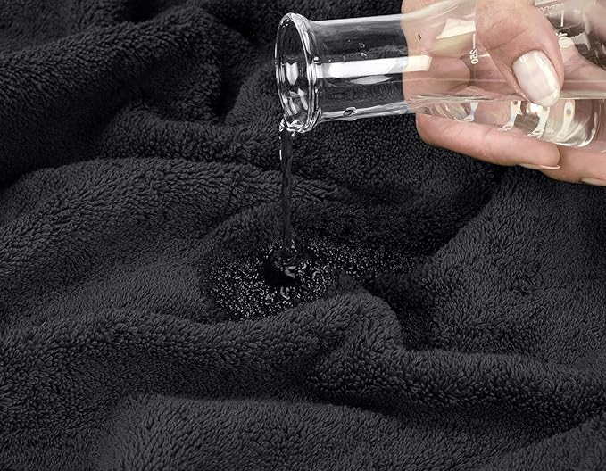 Oakias Premium Towel Set 600 GSM 6 Piece Dark Grey - 100% Ring Spun Cotton Highly Absorbent Towels Set - Super Soft Bathroom Towel Set - Hotel Quality Double Stitched Hem - Ideal for Hotels, Spa, Gyms