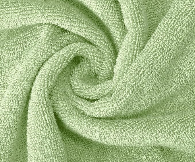 Oakias Premium Towel Set 600 GSM 6 Piece Green - 100% Ring Spun Cotton Highly Absorbent Towels Set - Super Soft Bathroom Towel Set - Hotel Quality Double Stitched Hem - Ideal for Hotels, Spa, Gyms