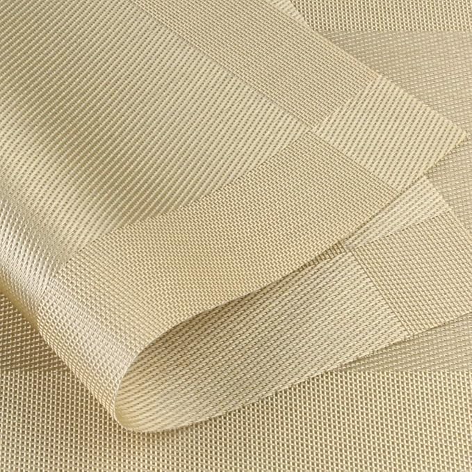 DACHUI Placemats Set of 8, Stylish Woven Place Mats for Dining Table, Washable & Durable PVC Table Mats (Gold)