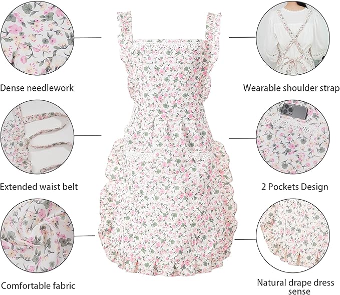 Funny Aprons for Women with Pockets, Kitchen Cooking Grilling Bbq Cute Chef Apron, Mothers Day Birthday Gifts for Women