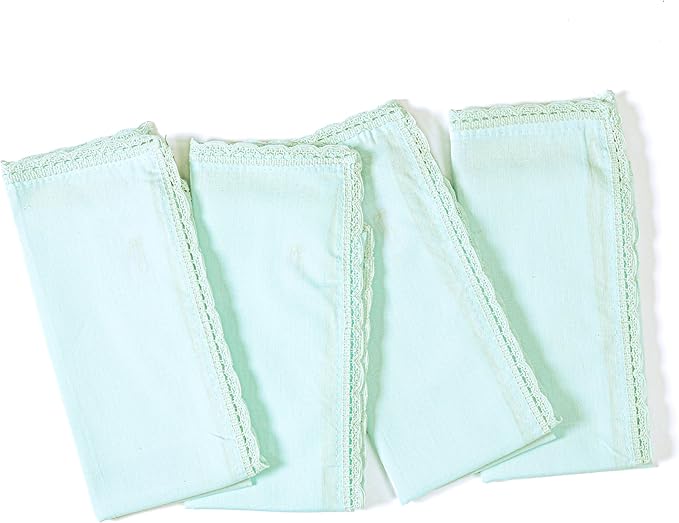 Ramanta Home Linen Flax Cloth Napkins Set of 12 Baby Blue, 18x18 Inch | Easter Premium Cotton Linen Flax Lace Soft & Durable | Washable Ideal for Spring Basket Décor, Wedding, Kitchen, Everyday Use