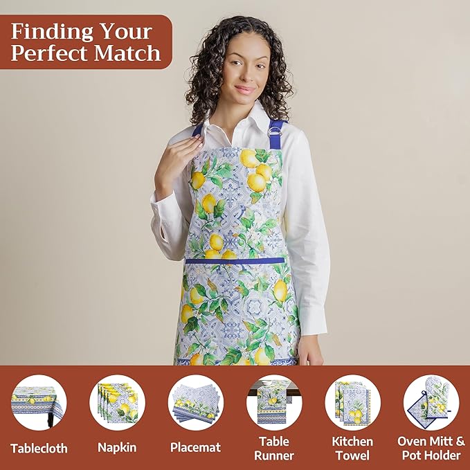 Maison d' Hermine 100% Cotton Apron for women with Pocket Kitchen Chef Apron for Men Cooking Mothers Day Gifts