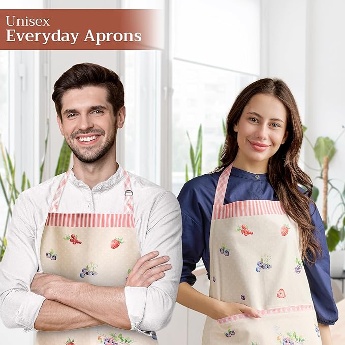 Maison d' Hermine 100% Cotton Apron for women with Pocket Kitchen Chef Apron for Men Cooking Mothers Day Gifts