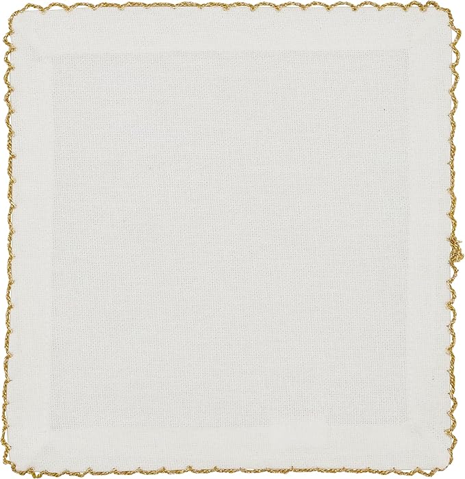 SARO LIFESTYLE Whip Stitched Table Napkins (Set of 4), Gold, 6" (1442.GL6S)